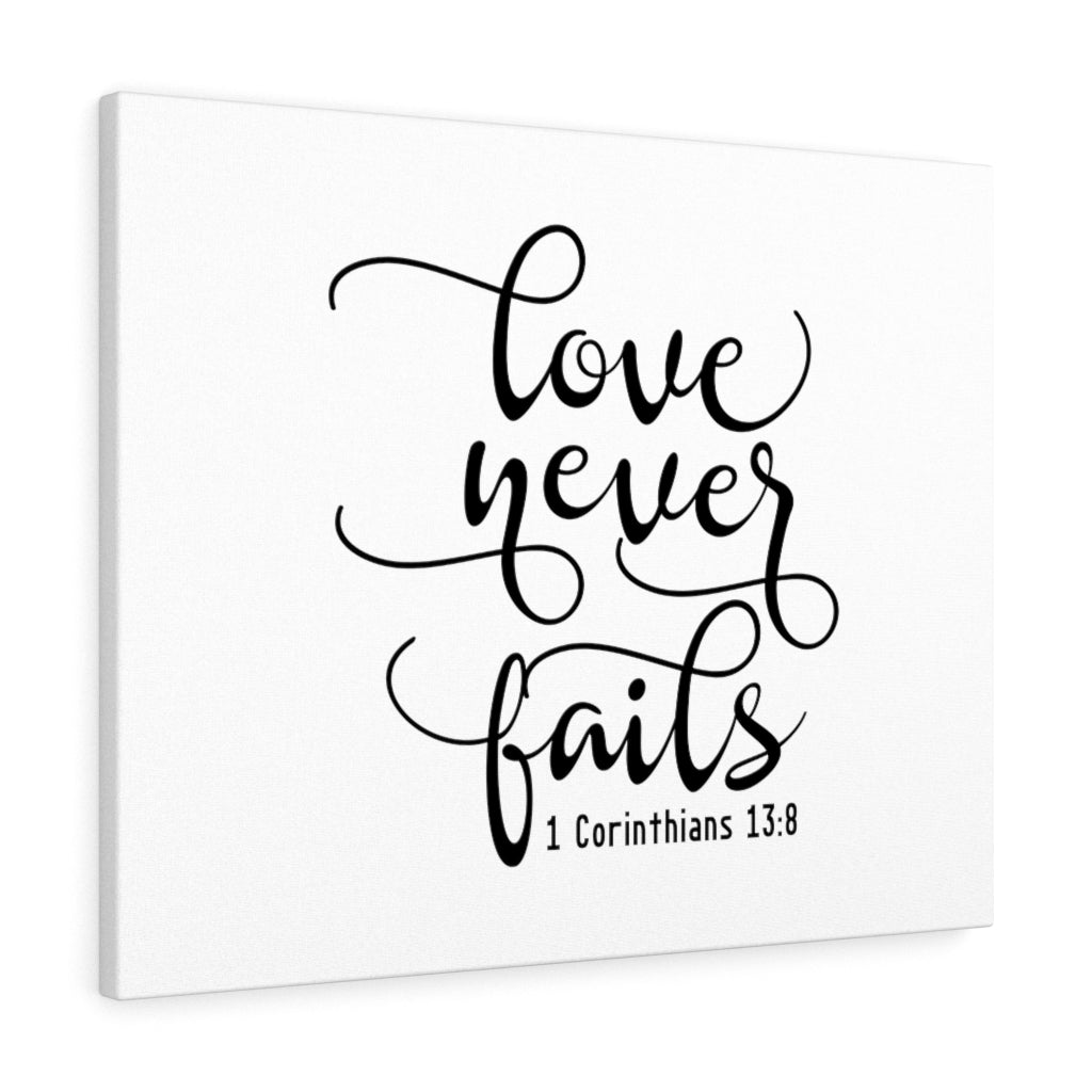 Scripture Walls Love Never Fails 1 Corinthians 13:8 Bible Verse Canvas Christian Wall Art Ready to Hang Unframed-Express Your Love Gifts