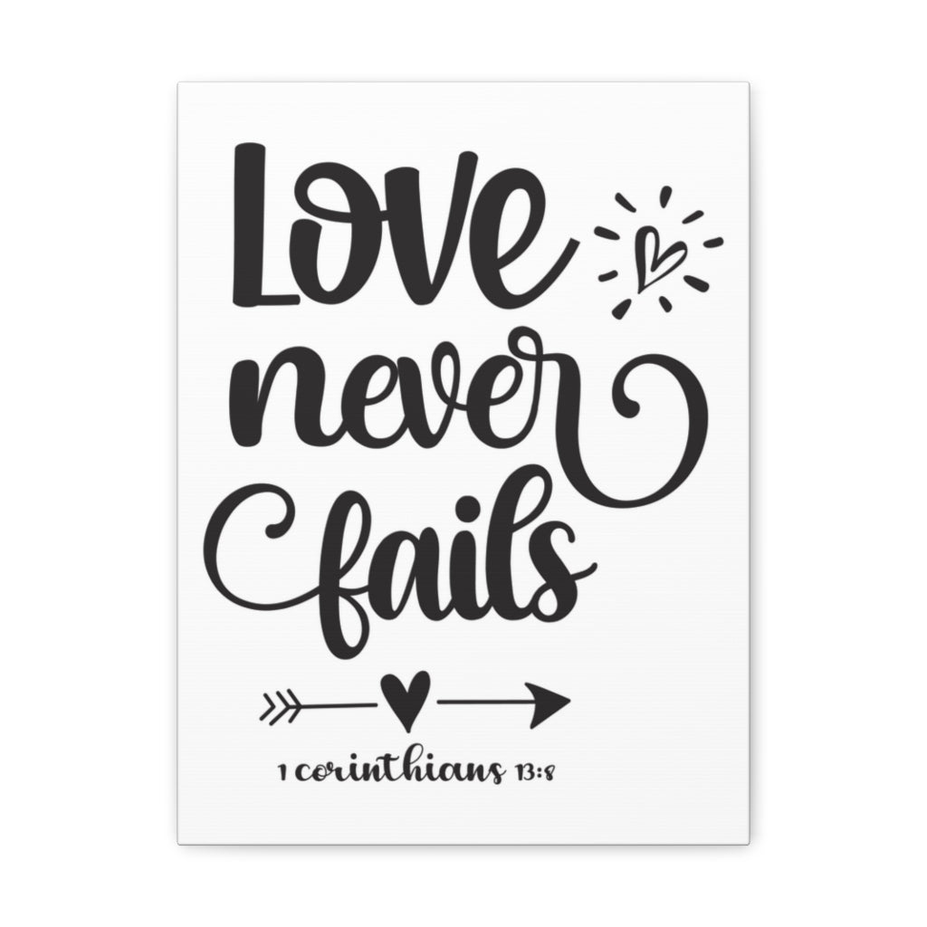 Scripture Walls Love Never Fails 1 Corinthians 13:8 Bold Bible Verse Canvas Christian Wall Art Ready To Hang Unframed-Express Your Love Gifts