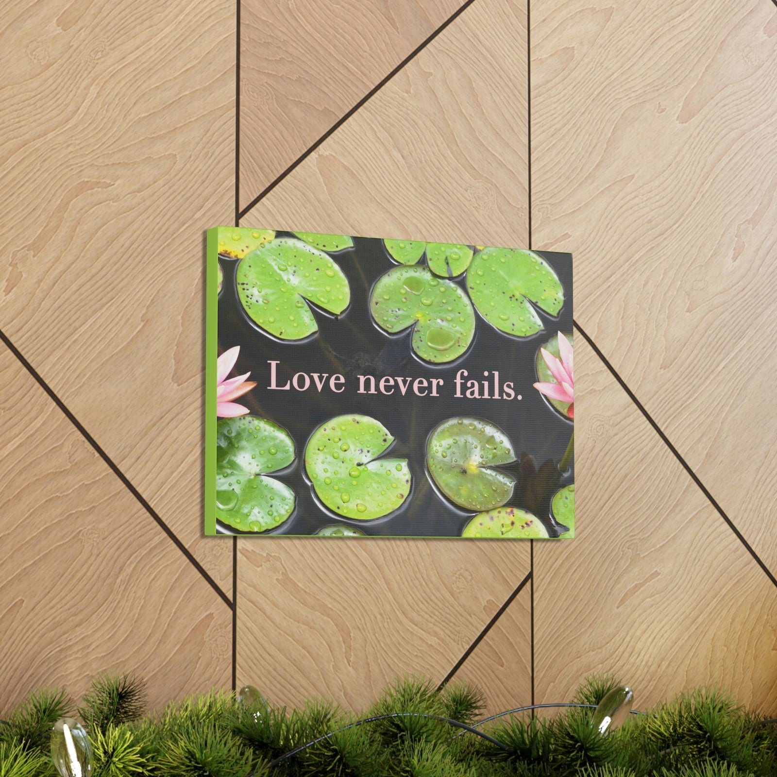 Scripture Walls Love Never Fails 1 Corinthians 13:8 Flower Christian Wall Art Bible Verse Print Ready to Hang Unframed-Express Your Love Gifts