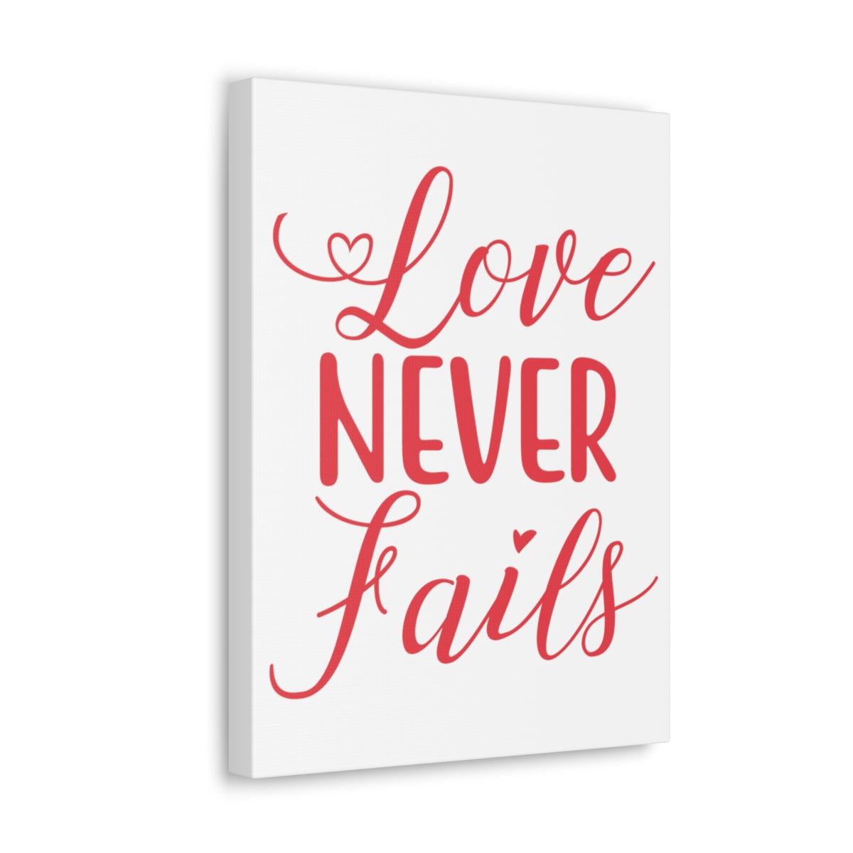 Scripture Walls Love Never Fails 1 Corinthians 13:8 Red Christian Wall Art Print Ready to Hang Unframed-Express Your Love Gifts