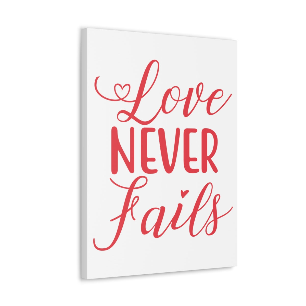 Scripture Walls Love Never Fails 1 Corinthians 13:8 Red Christian Wall Art Print Ready to Hang Unframed-Express Your Love Gifts