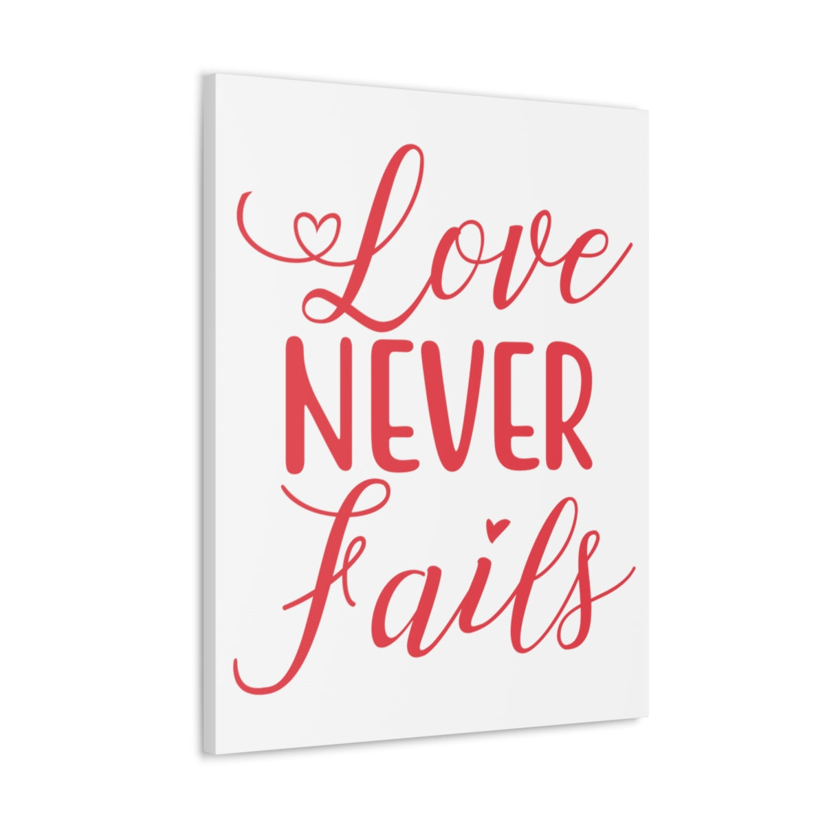 Scripture Walls Love Never Fails 1 Corinthians 13:8 Red Christian Wall Art Print Ready to Hang Unframed-Express Your Love Gifts
