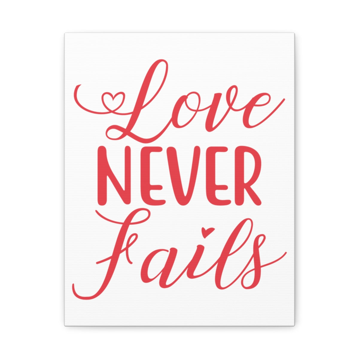 Scripture Walls Love Never Fails 1 Corinthians 13:8 Red Christian Wall Art Print Ready to Hang Unframed-Express Your Love Gifts