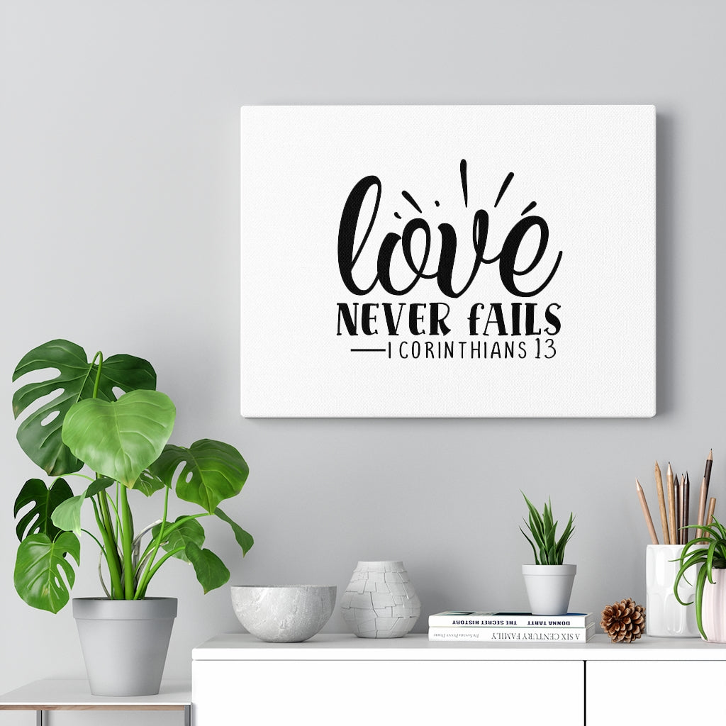 Scripture Walls Love Never Fails 1 Corinthians 13 Bible Verse Canvas Christian Wall Art Ready to Hang Unframed-Express Your Love Gifts