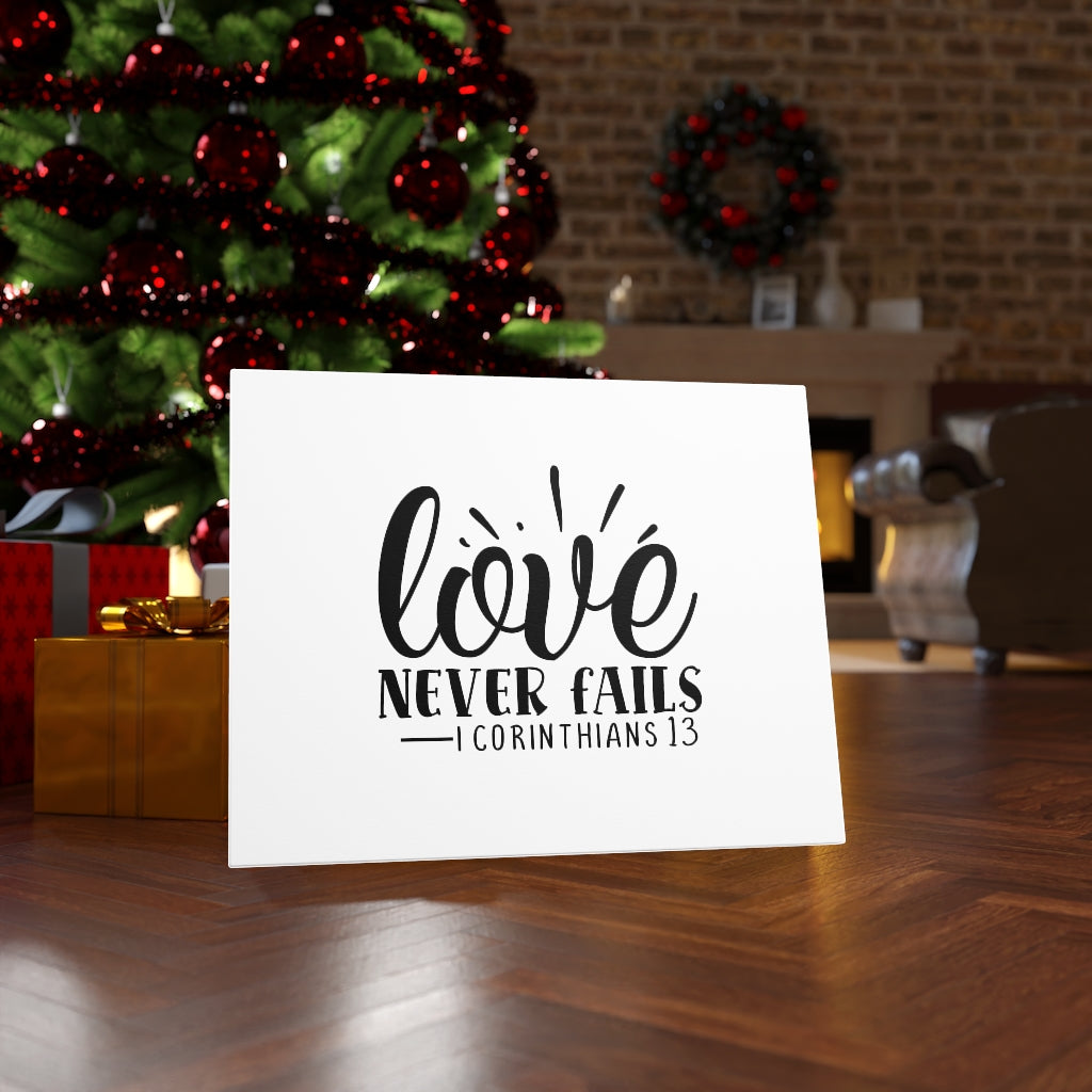 Scripture Walls Love Never Fails 1 Corinthians 13 Bible Verse Canvas Christian Wall Art Ready to Hang Unframed-Express Your Love Gifts