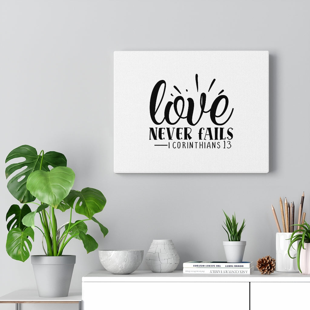 Scripture Walls Love Never Fails 1 Corinthians 13 Bible Verse Canvas Christian Wall Art Ready to Hang Unframed-Express Your Love Gifts