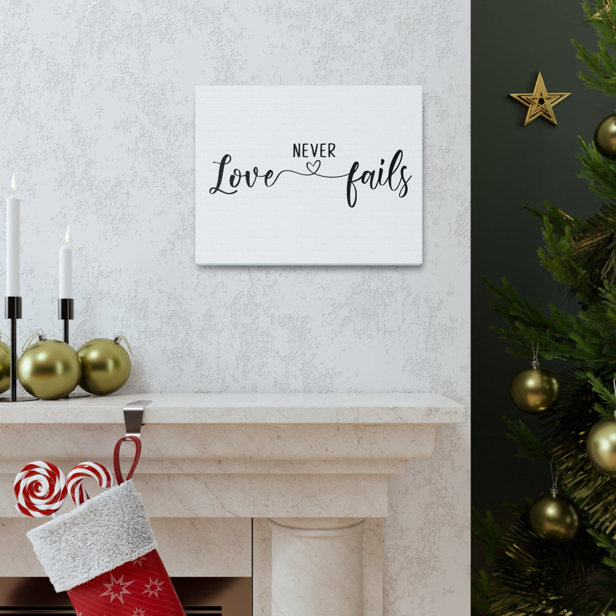 Scripture Walls Love Never Fails 1 John 4:18 Christian Wall Art Print Ready to Hang Unframed-Express Your Love Gifts