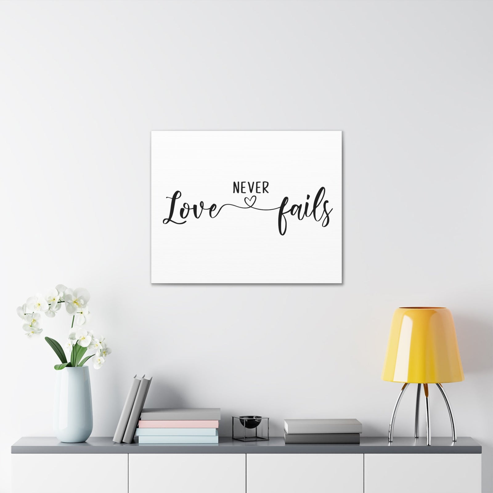 Scripture Walls Love Never Fails 1 John 4:18 Christian Wall Art Print Ready to Hang Unframed-Express Your Love Gifts