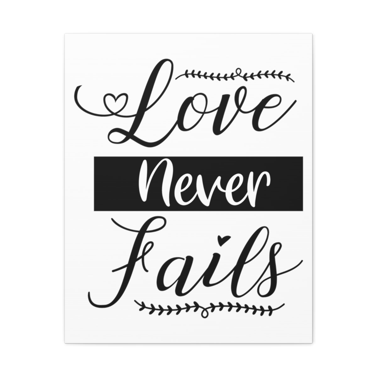 Scripture Walls Love Never Fails 1 John 4:18 White Christian Wall Art Print Ready to Hang Unframed-Express Your Love Gifts