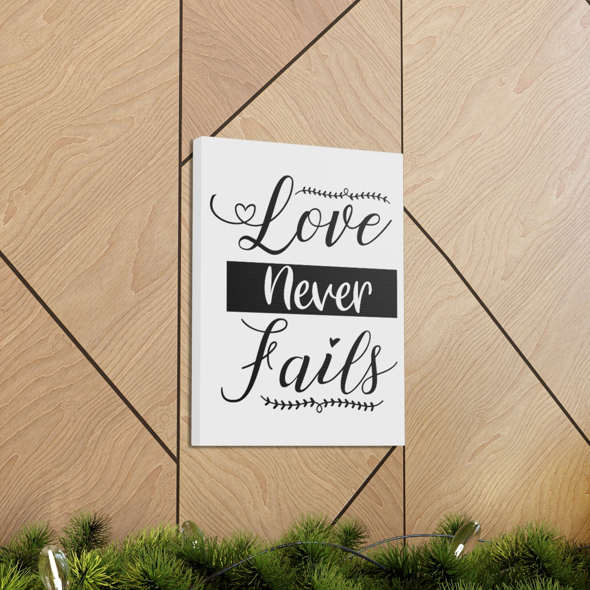 Scripture Walls Love Never Fails 1 John 4:18 White Christian Wall Art Print Ready to Hang Unframed-Express Your Love Gifts