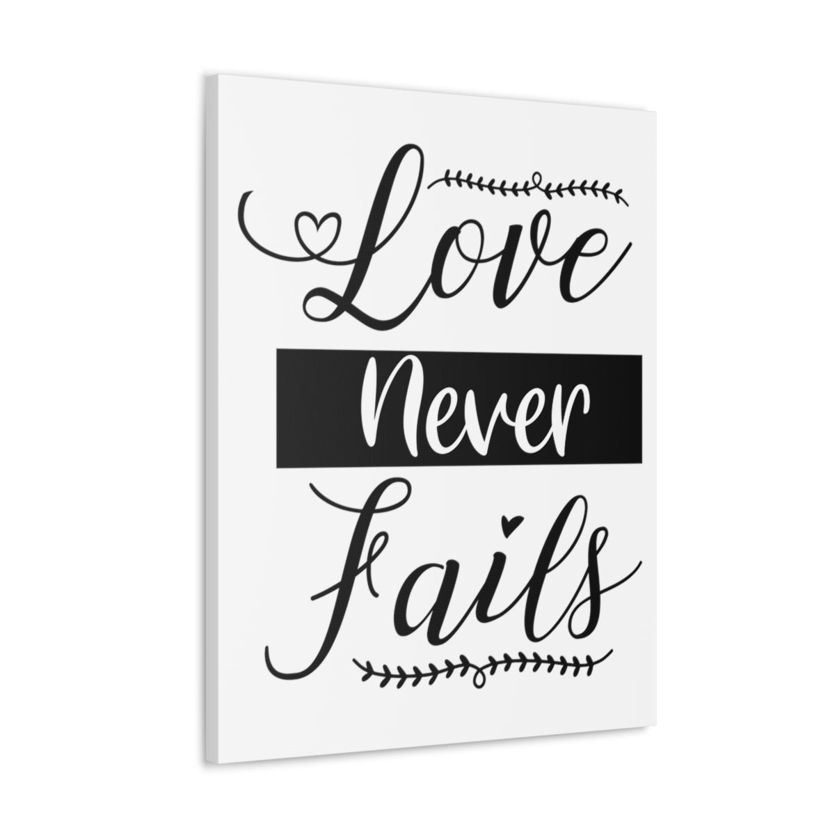 Scripture Walls Love Never Fails 1 John 4:18 White Christian Wall Art Print Ready to Hang Unframed-Express Your Love Gifts