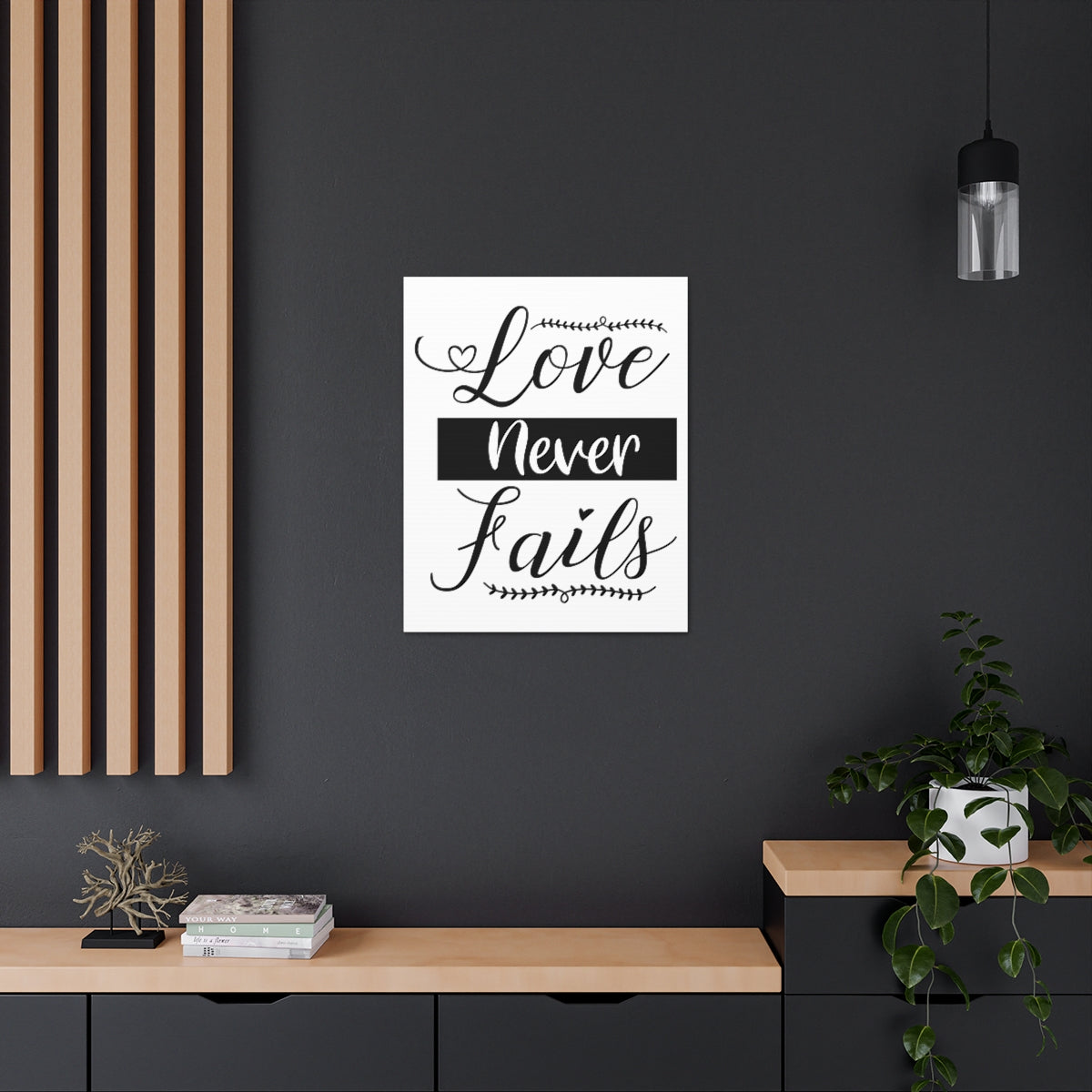 Scripture Walls Love Never Fails 1 John 4:18 White Christian Wall Art Print Ready to Hang Unframed-Express Your Love Gifts