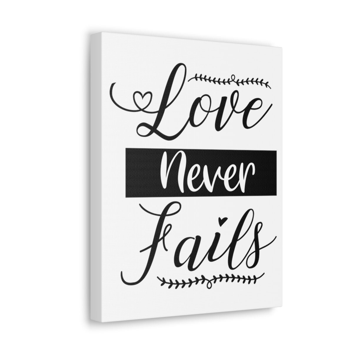 Scripture Walls Love Never Fails 1 John 4:18 White Christian Wall Art Print Ready to Hang Unframed-Express Your Love Gifts