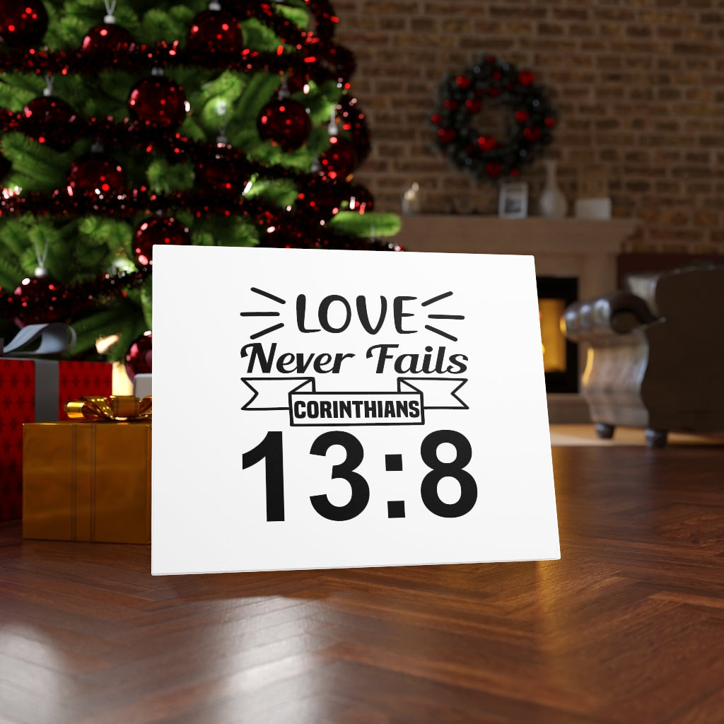 Scripture Walls Love Never Fails Corinthian 13:8 Bible Verse Canvas Christian Wall Art Ready to Hang Unframed-Express Your Love Gifts