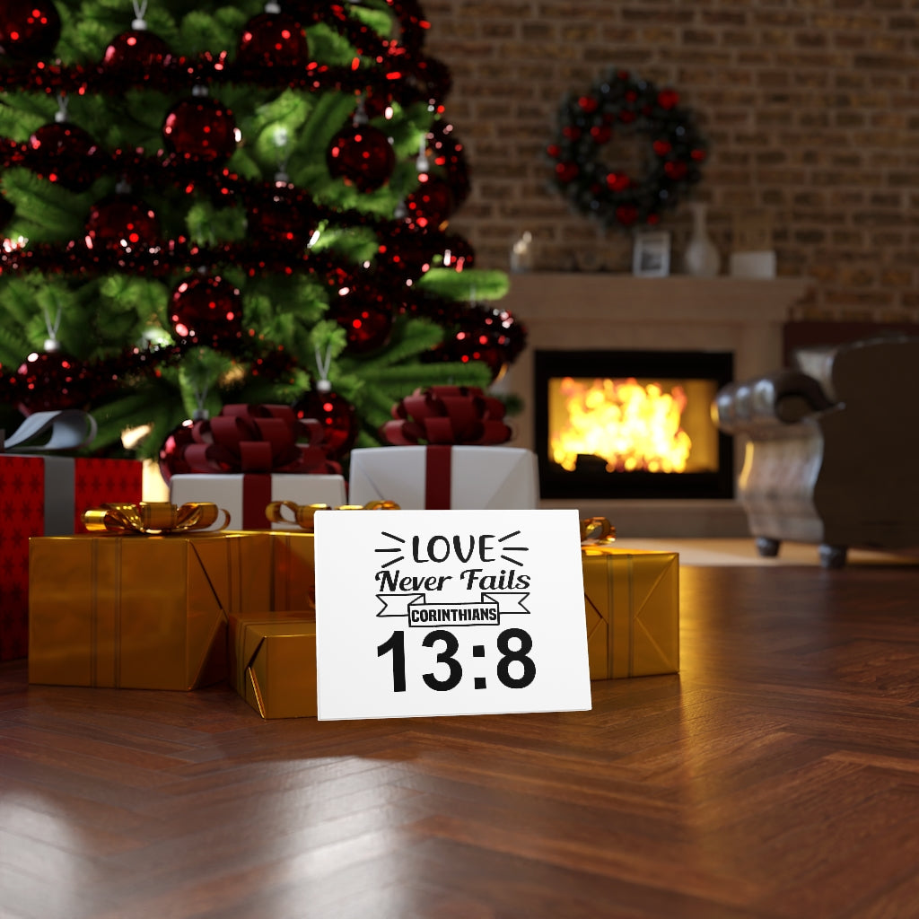 Scripture Walls Love Never Fails Corinthian 13:8 Bible Verse Canvas Christian Wall Art Ready to Hang Unframed-Express Your Love Gifts