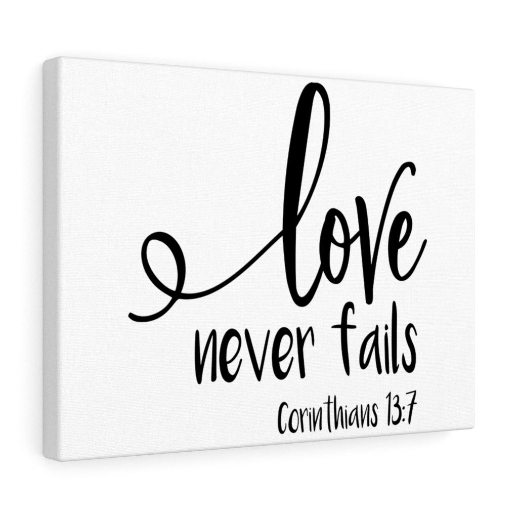Scripture Walls Love Never Fails Corinthians 13:7 Bible Verse Canvas Christian Wall Art Ready to Hang Unframed-Express Your Love Gifts