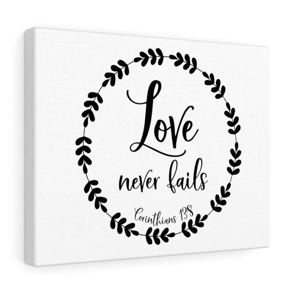 Scripture Walls Love Never Fails Corinthians 13:8 Bible Verse Canvas Christian Wall Art Ready to Hang Unframed-Express Your Love Gifts