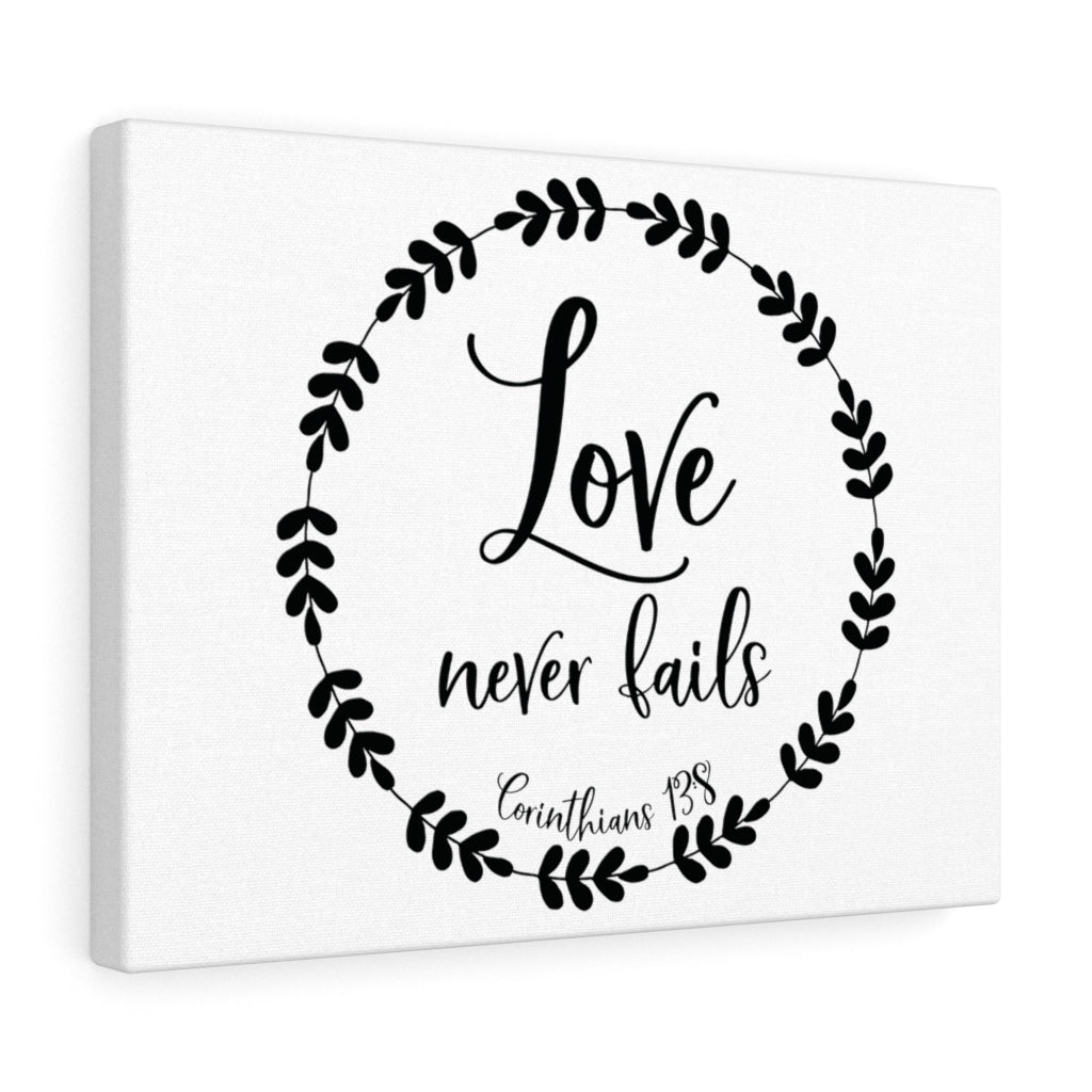 Scripture Walls Love Never Fails Corinthians 13:8 Bible Verse Canvas Christian Wall Art Ready to Hang Unframed-Express Your Love Gifts