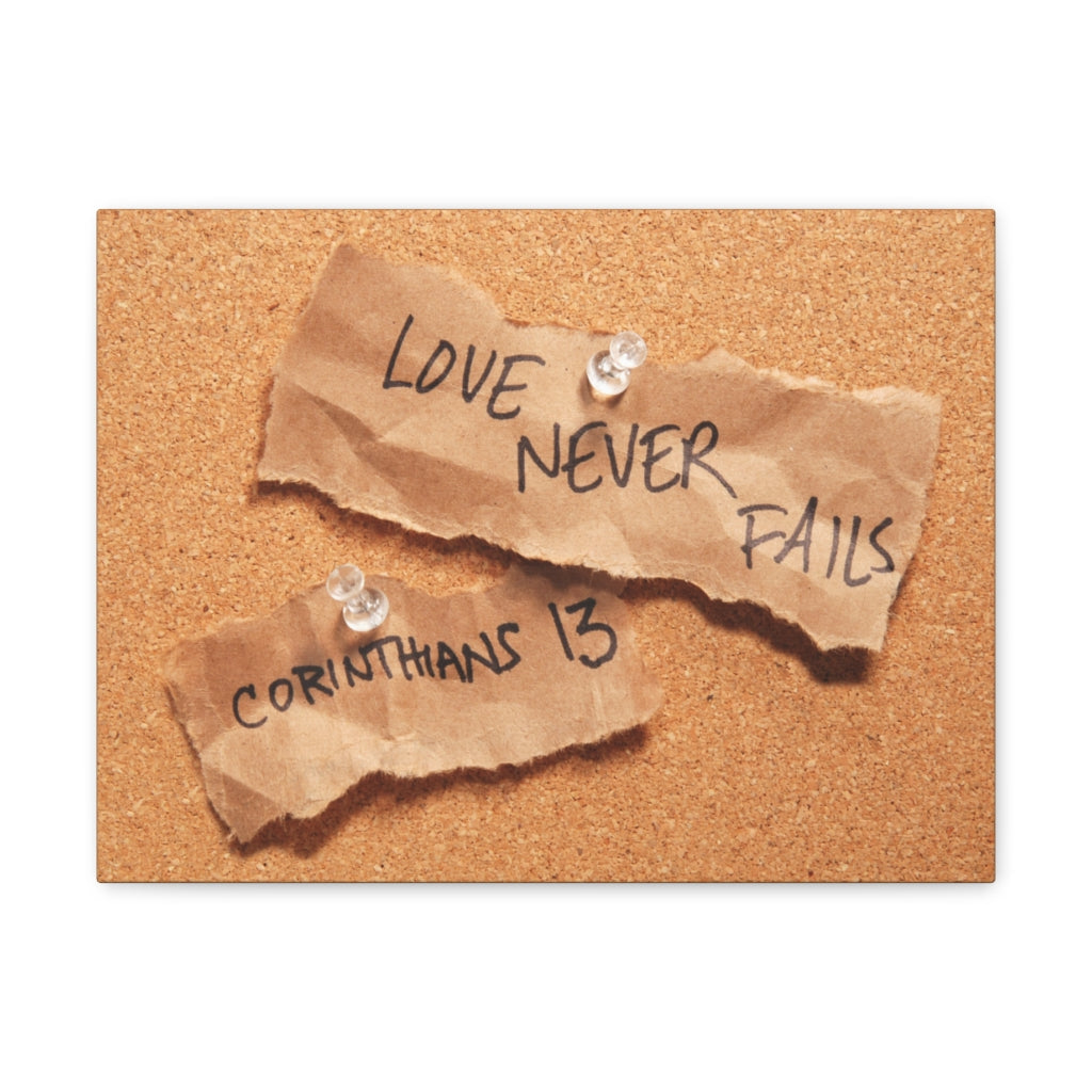 Scripture Walls Love Never Fails Corinthians 13 Bible Verse Canvas Christian Wall Art Ready to Hang Unframed-Express Your Love Gifts