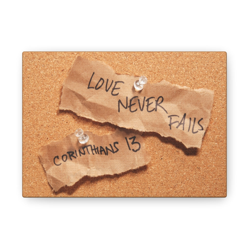 Scripture Walls Love Never Fails Corinthians 13 Bible Verse Canvas Christian Wall Art Ready to Hang Unframed-Express Your Love Gifts