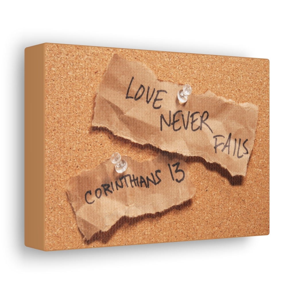 Scripture Walls Love Never Fails Corinthians 13 Bible Verse Canvas Christian Wall Art Ready to Hang Unframed-Express Your Love Gifts