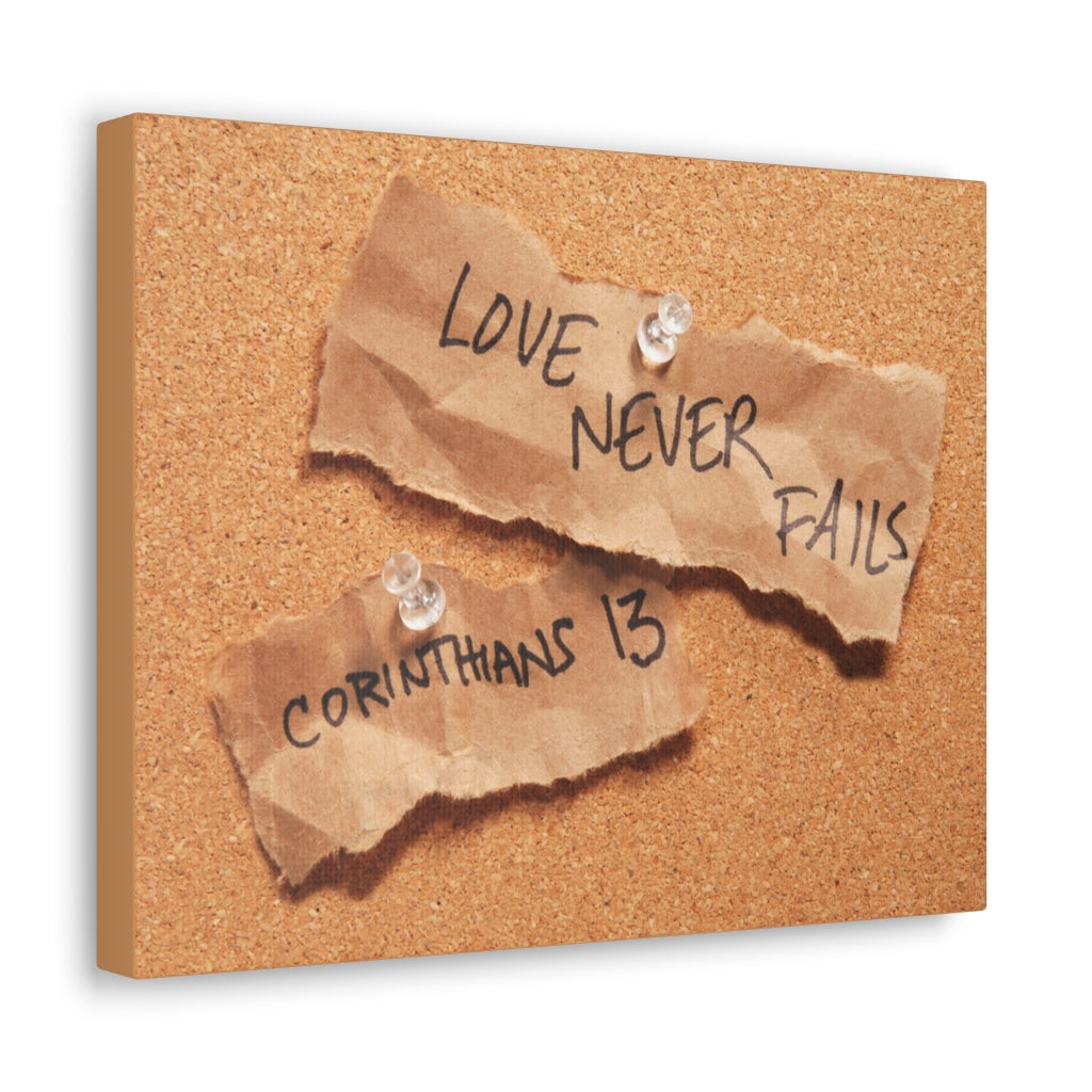 Scripture Walls Love Never Fails Corinthians 13 Bible Verse Canvas Christian Wall Art Ready to Hang Unframed-Express Your Love Gifts