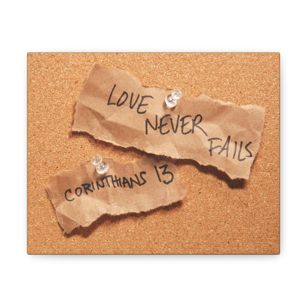 Scripture Walls Love Never Fails Corinthians 13 Bible Verse Canvas Christian Wall Art Ready to Hang Unframed-Express Your Love Gifts