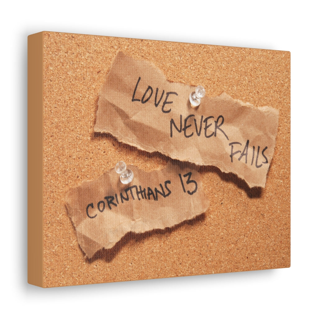 Scripture Walls Love Never Fails Corinthians 13 Bible Verse Canvas Christian Wall Art Ready to Hang Unframed-Express Your Love Gifts
