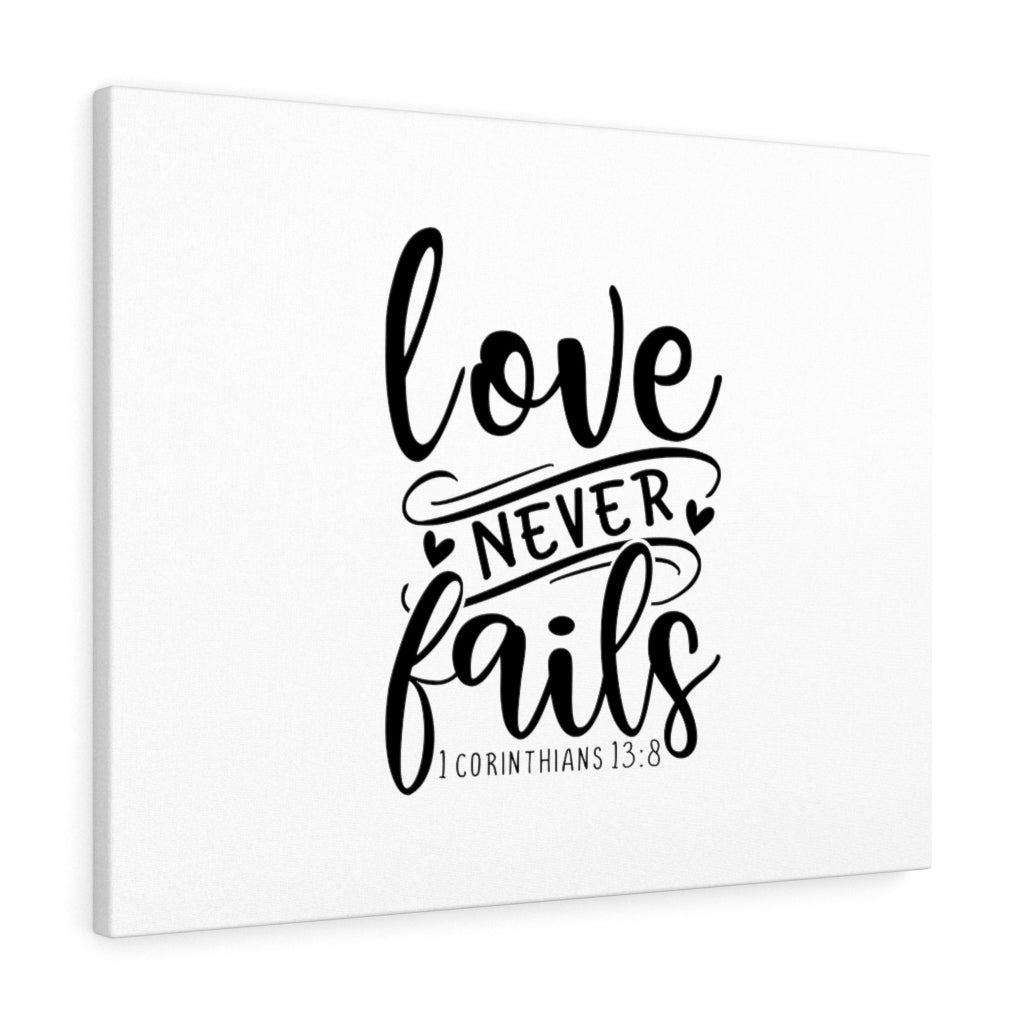 Scripture Walls Love Never Fails Heart 1 Corinthians 13:8 Bible Verse Canvas Christian Wall Art Ready to Hang Unframed-Express Your Love Gifts