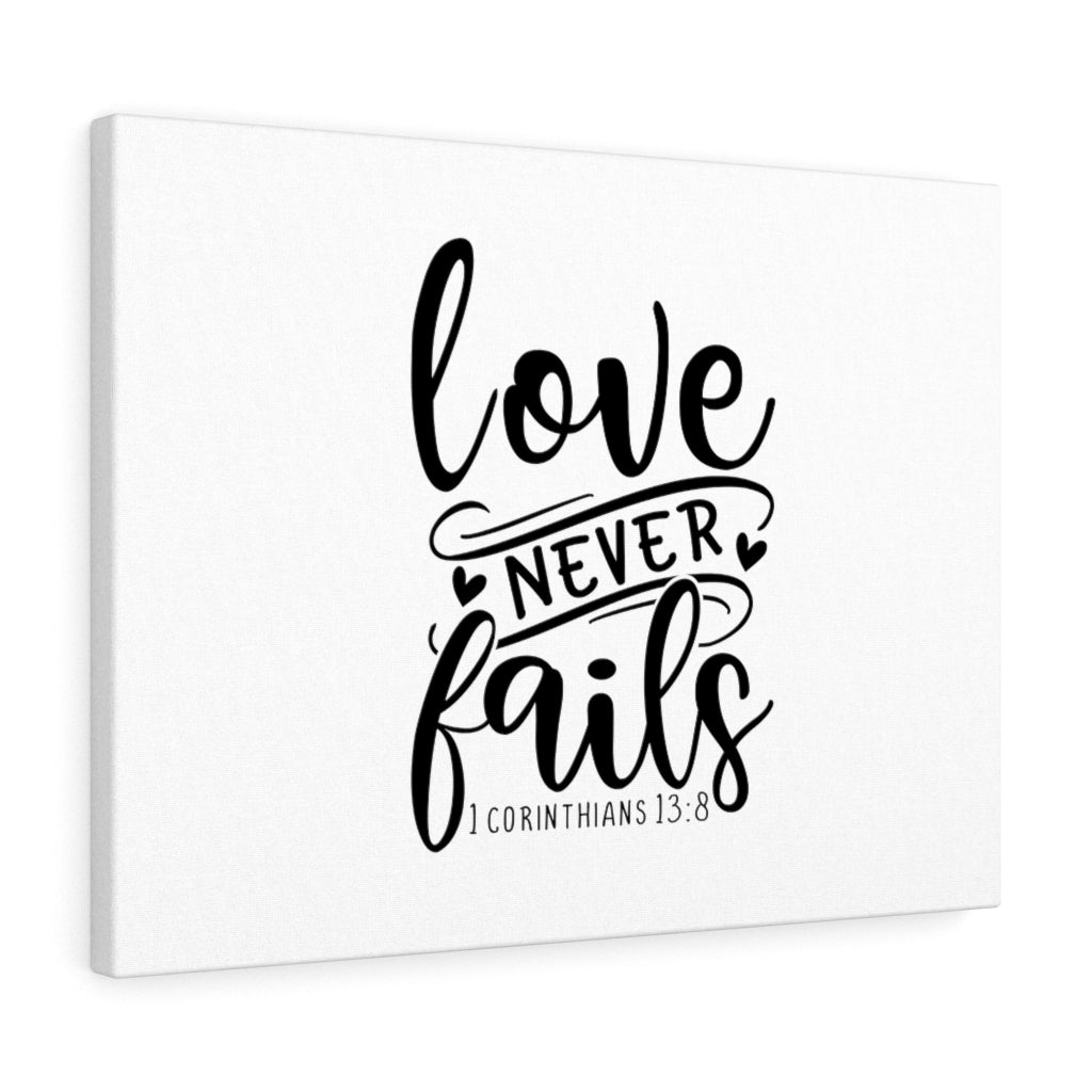 Scripture Walls Love Never Fails Heart 1 Corinthians 13:8 Bible Verse Canvas Christian Wall Art Ready to Hang Unframed-Express Your Love Gifts