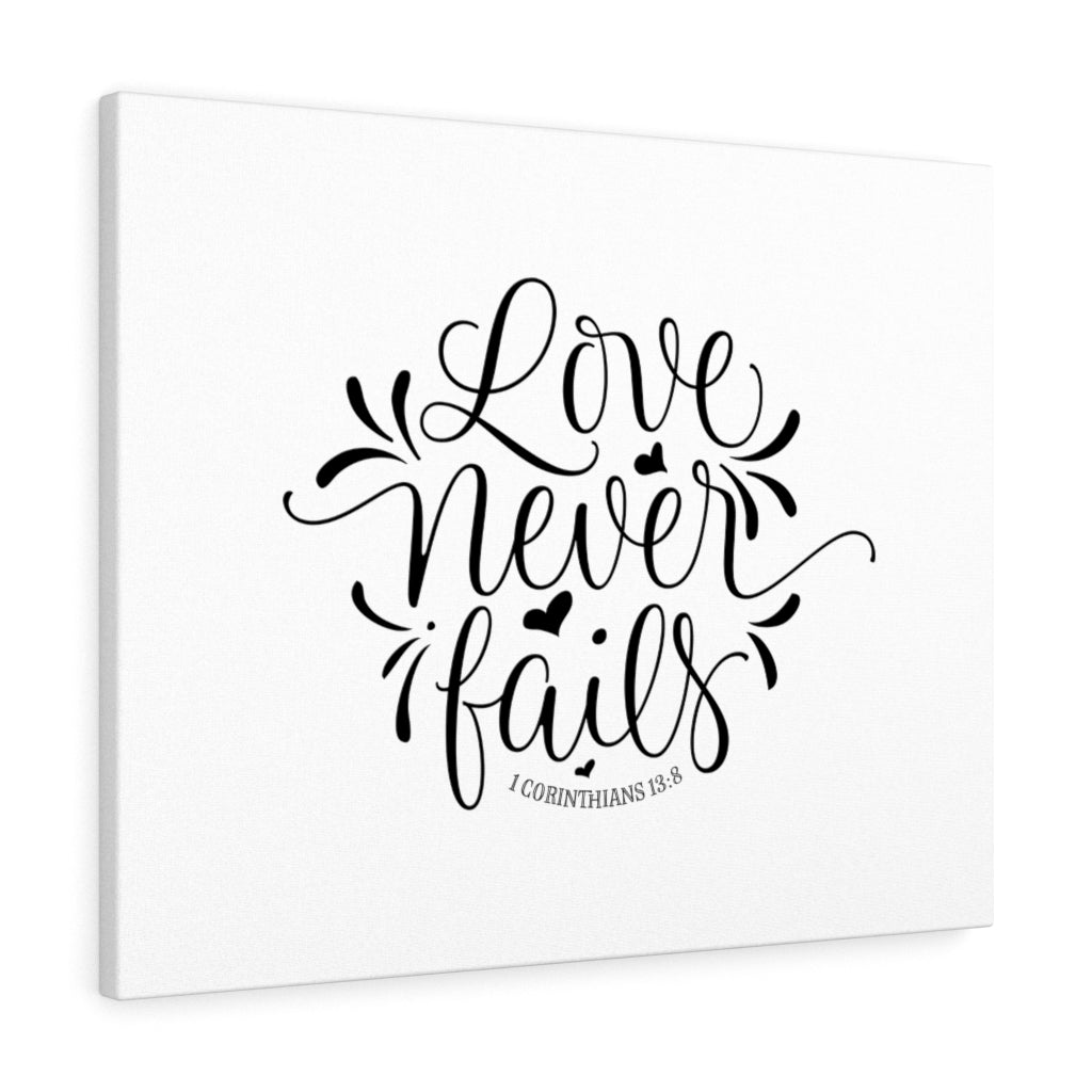 Scripture Walls Love Never Fails Leaves 1 Corinthians 13:8 Bible Verse Canvas Christian Wall Art Ready to Hang Unframed-Express Your Love Gifts