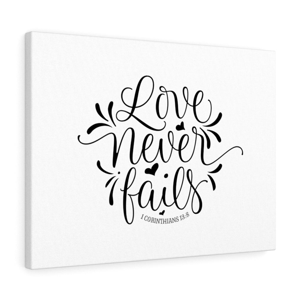 Scripture Walls Love Never Fails Leaves 1 Corinthians 13:8 Bible Verse Canvas Christian Wall Art Ready to Hang Unframed-Express Your Love Gifts