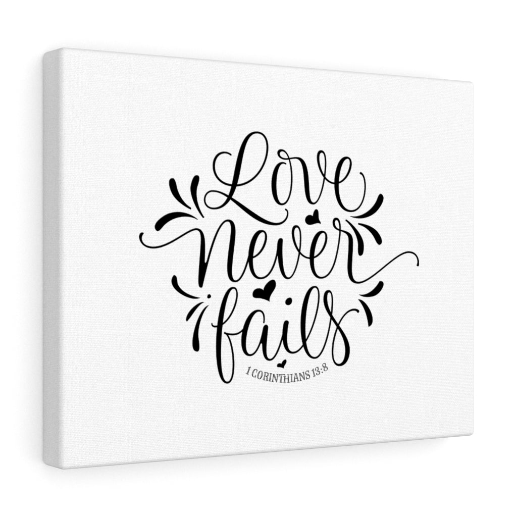 Scripture Walls Love Never Fails Leaves 1 Corinthians 13:8 Bible Verse Canvas Christian Wall Art Ready to Hang Unframed-Express Your Love Gifts