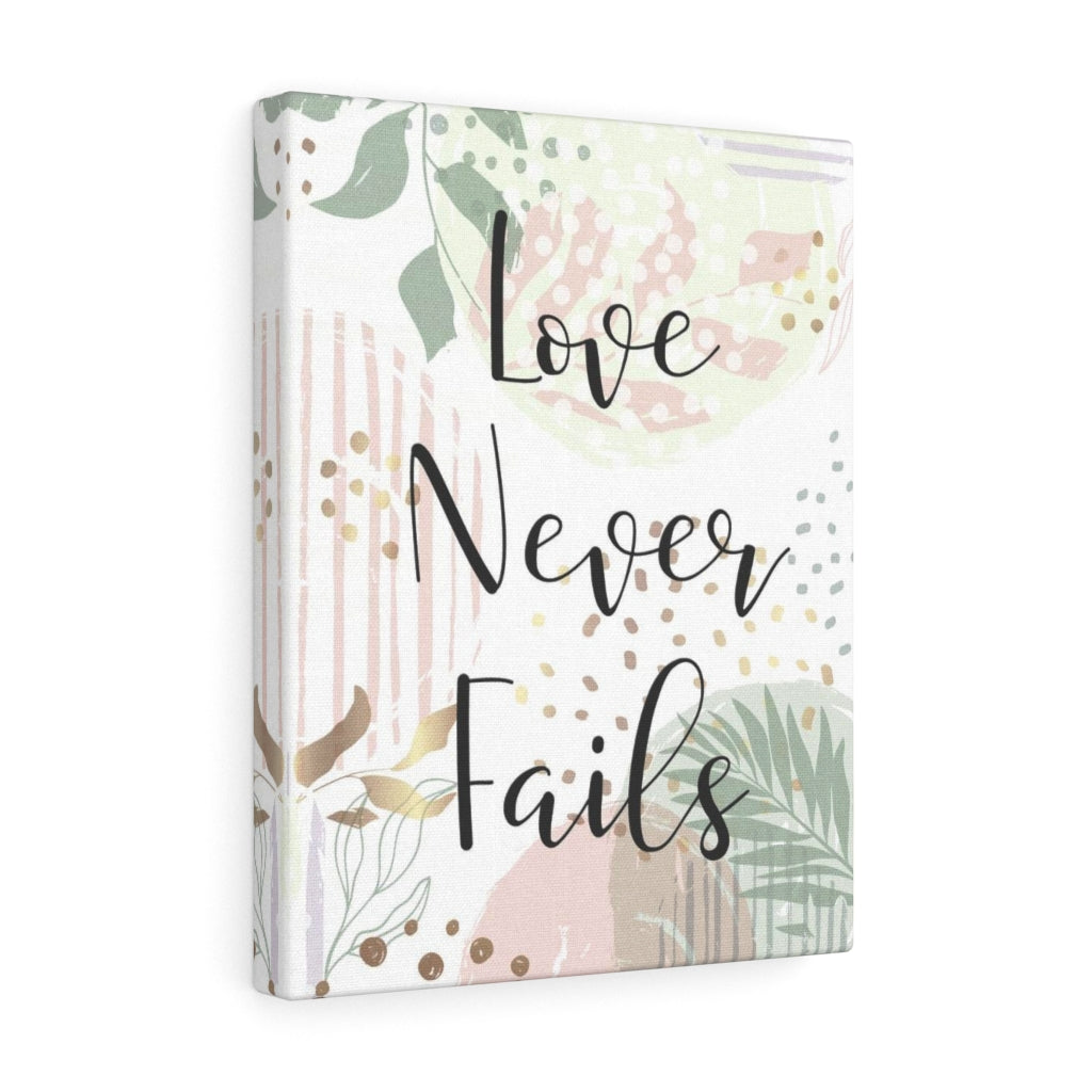 Scripture Walls Love Never Fails Leaves Bible Verse Canvas Christian Wall Art Ready to Hang Unframed-Express Your Love Gifts