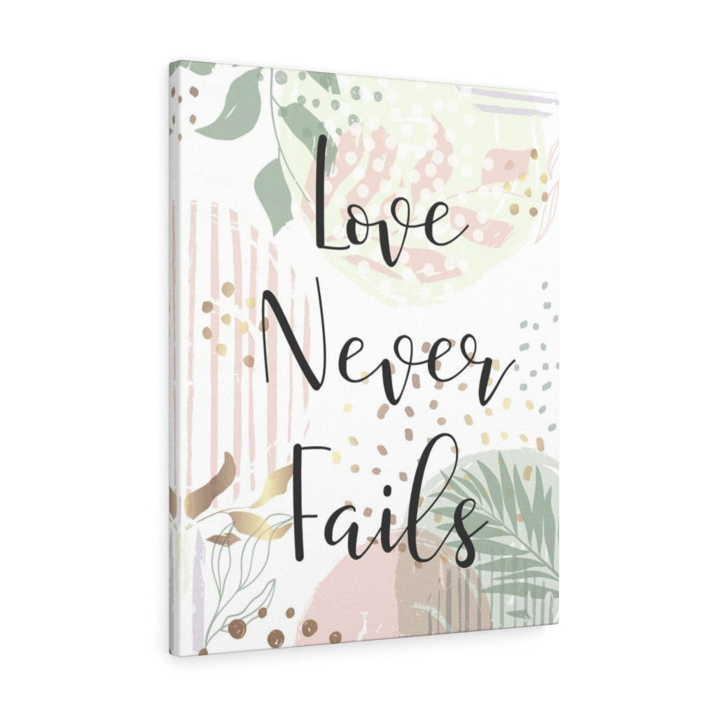Scripture Walls Love Never Fails Leaves Bible Verse Canvas Christian Wall Art Ready to Hang Unframed-Express Your Love Gifts