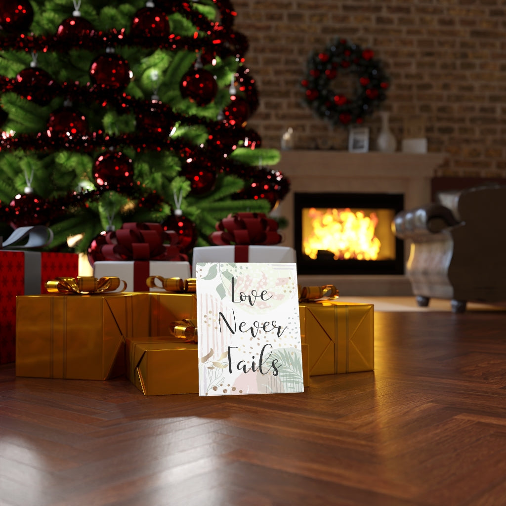 Scripture Walls Love Never Fails Leaves Bible Verse Canvas Christian Wall Art Ready to Hang Unframed-Express Your Love Gifts