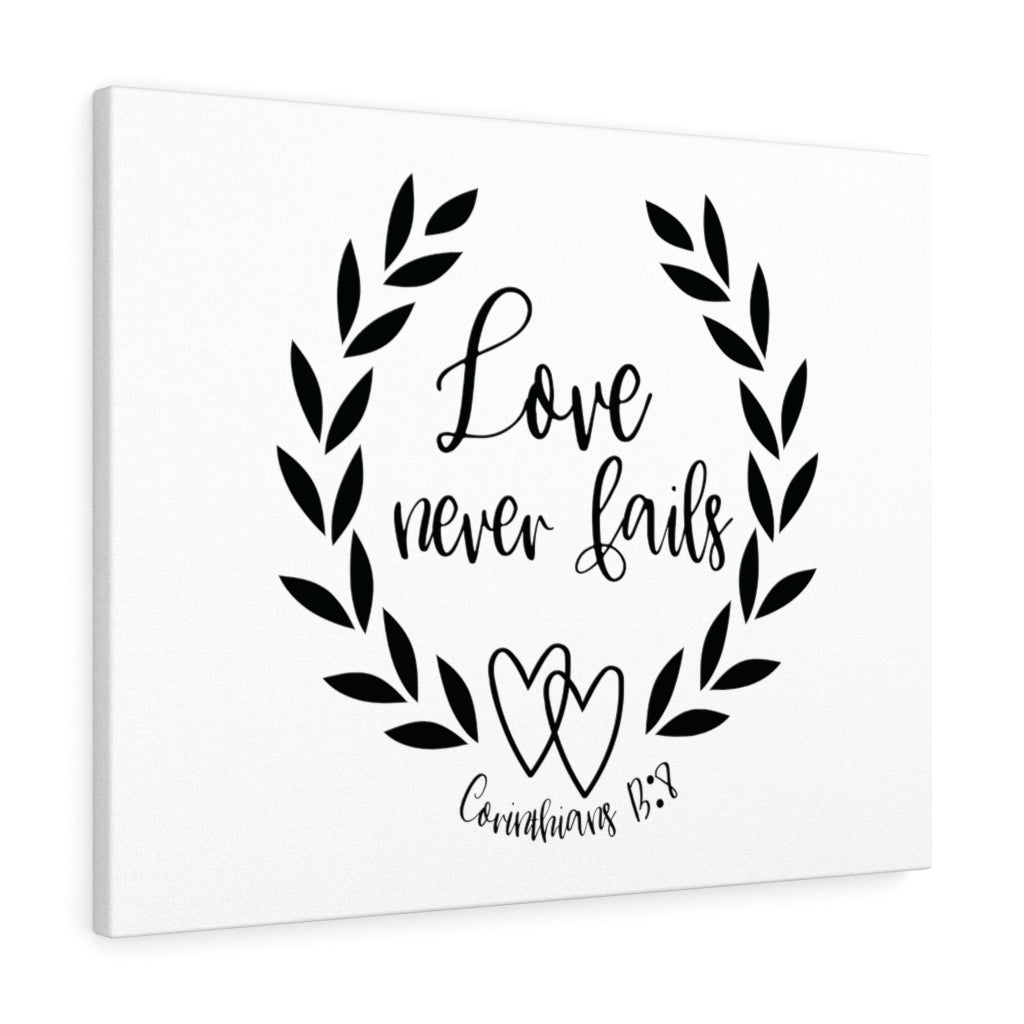 Scripture Walls Love Never Fails Leaves Corinthians 13:8 Bible Verse Canvas Christian Wall Art Ready to Hang Unframed-Express Your Love Gifts
