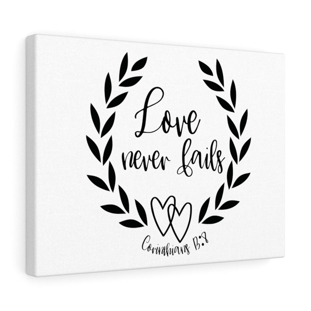 Scripture Walls Love Never Fails Leaves Corinthians 13:8 Bible Verse Canvas Christian Wall Art Ready to Hang Unframed-Express Your Love Gifts