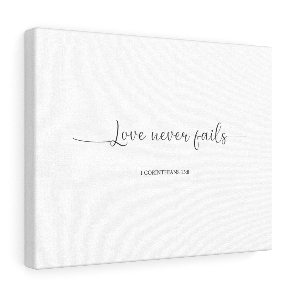 Scripture Walls Love Never Fails Line 1 Corinthians 13:8 Bible Verse Canvas Christian Wall Art Ready to Hang Unframed-Express Your Love Gifts