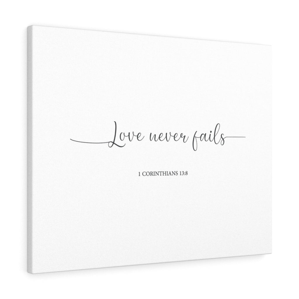 Scripture Walls Love Never Fails Line 1 Corinthians 13:8 Bible Verse Canvas Christian Wall Art Ready to Hang Unframed-Express Your Love Gifts