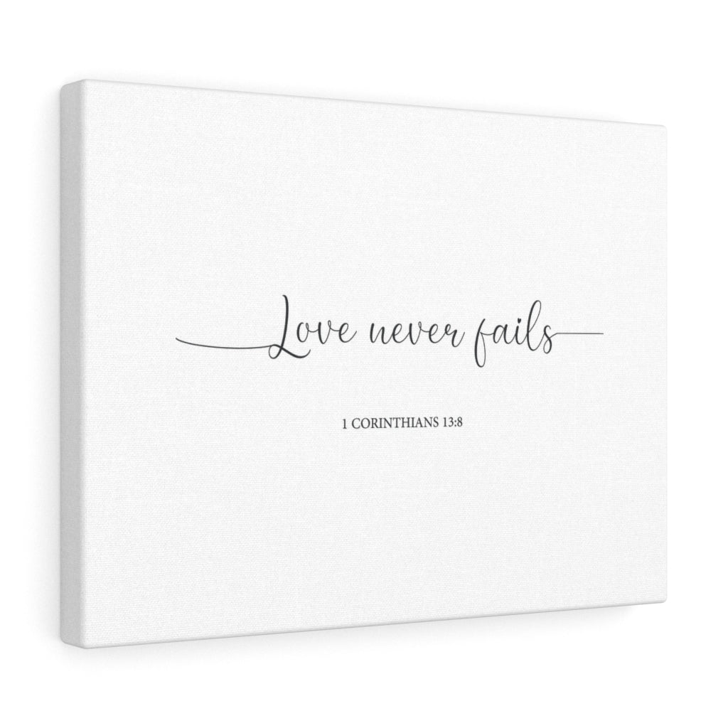 Scripture Walls Love Never Fails Line 1 Corinthians 13:8 Bible Verse Canvas Christian Wall Art Ready to Hang Unframed-Express Your Love Gifts