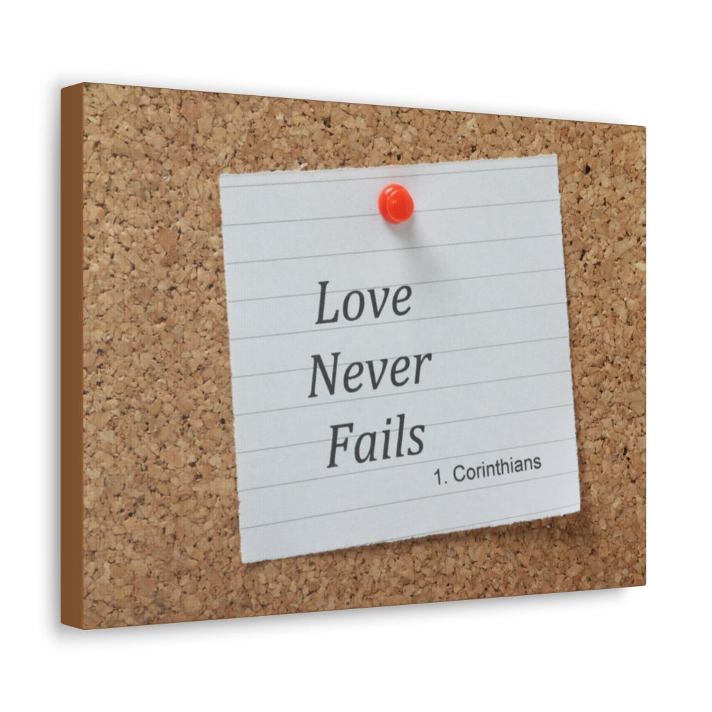 Scripture Walls Love Never Fails Pin 1 Corinthians Bible Verse Canvas Christian Wall Art Ready to Hang Unframed-Express Your Love Gifts