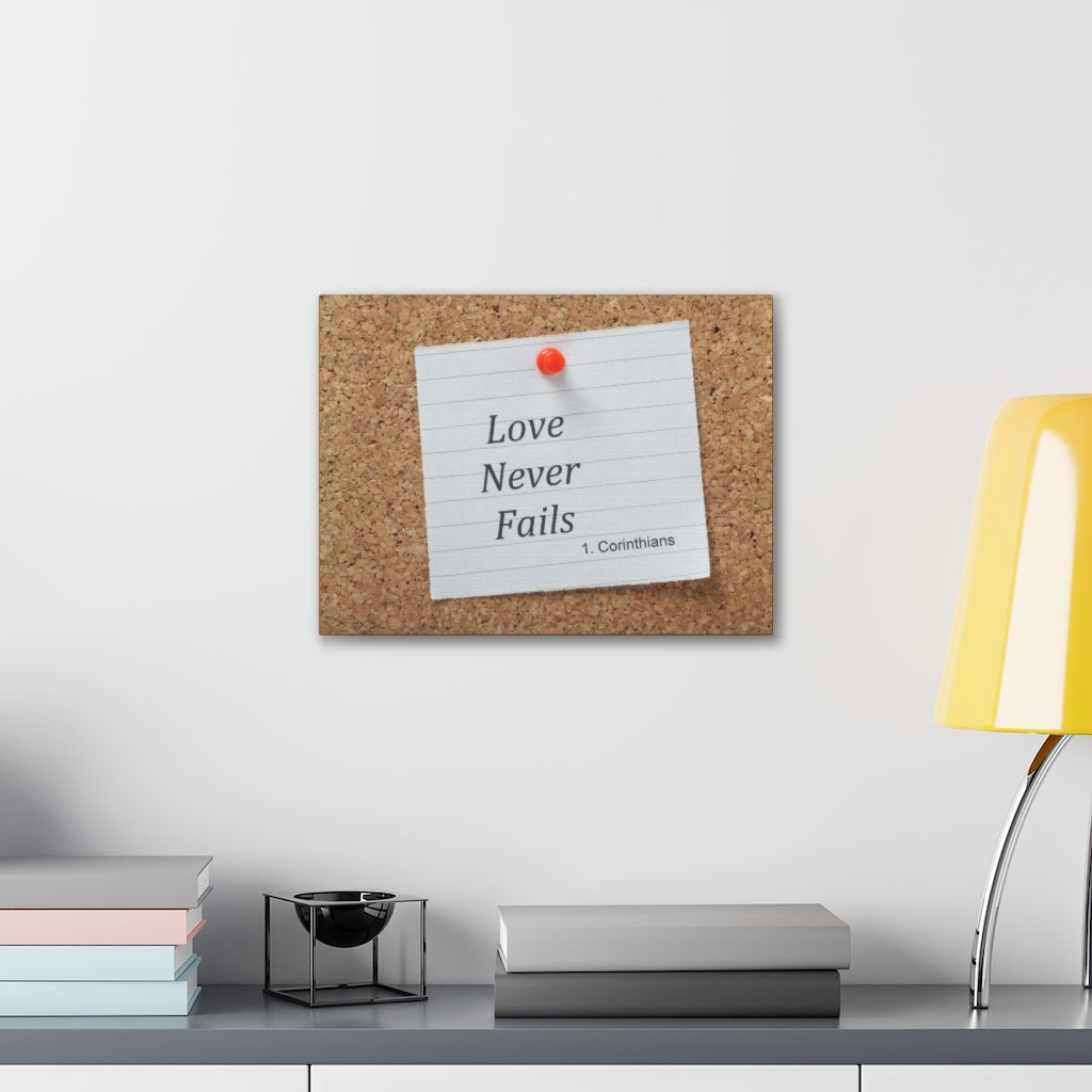 Scripture Walls Love Never Fails Pin 1 Corinthians Bible Verse Canvas Christian Wall Art Ready to Hang Unframed-Express Your Love Gifts