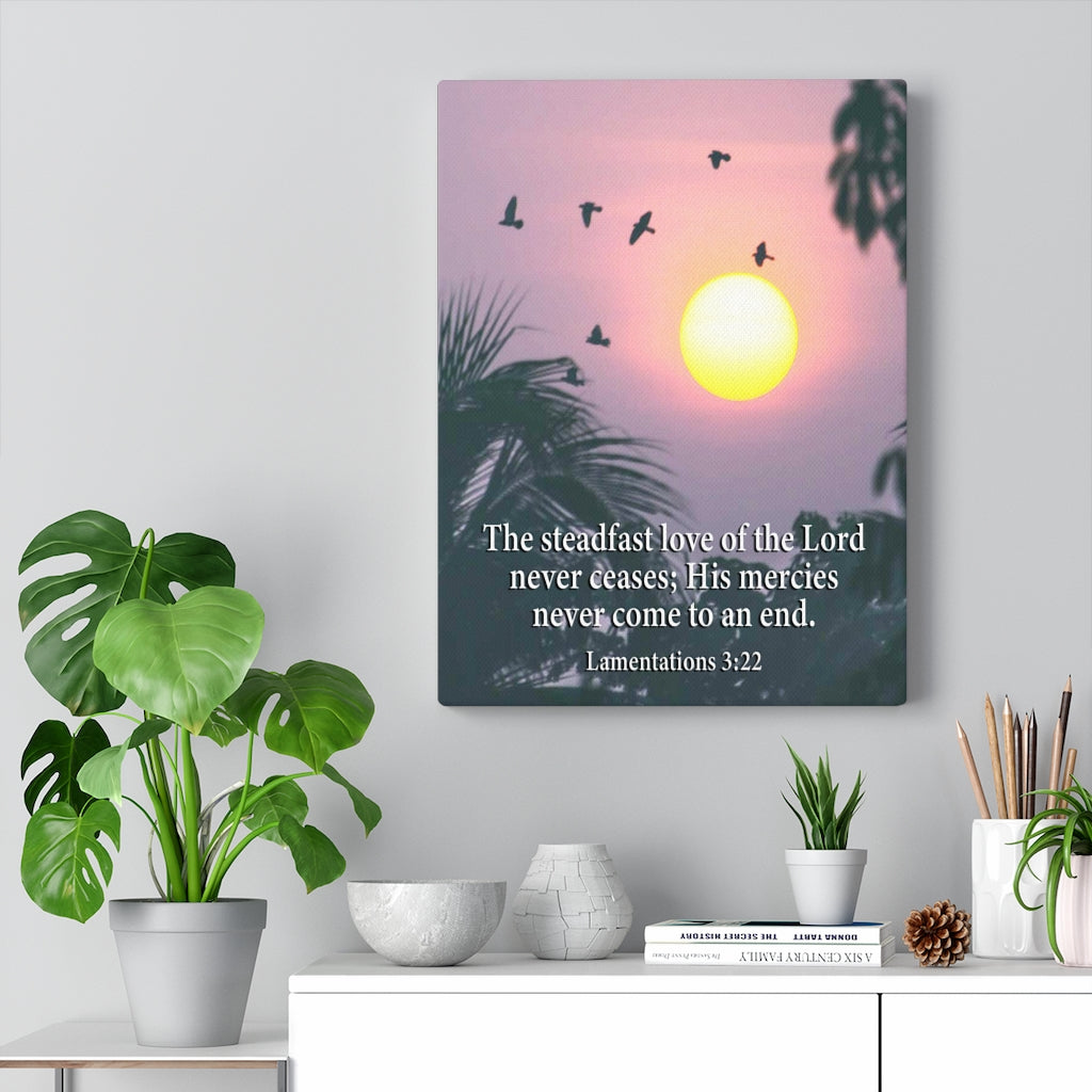 Scripture Walls Love of Christ Never Ends Lamentations 3:22 Christian Wall Decor Bible Art Ready to Hang Unframed-Express Your Love Gifts