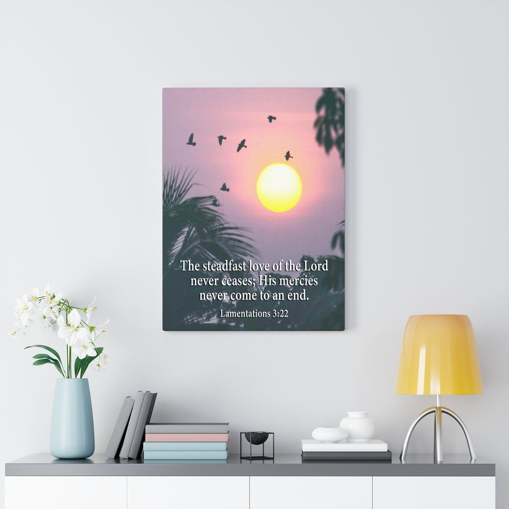 Scripture Walls Love of Christ Never Ends Lamentations 3:22 Christian Wall Decor Bible Art Ready to Hang Unframed-Express Your Love Gifts