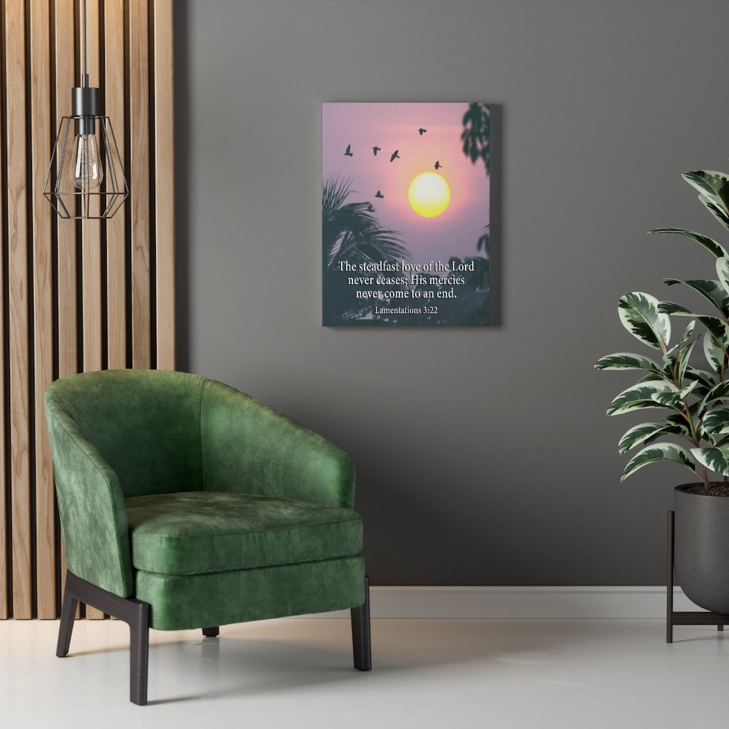Scripture Walls Love of Christ Never Ends Lamentations 3:22 Christian Wall Decor Bible Art Ready to Hang Unframed-Express Your Love Gifts