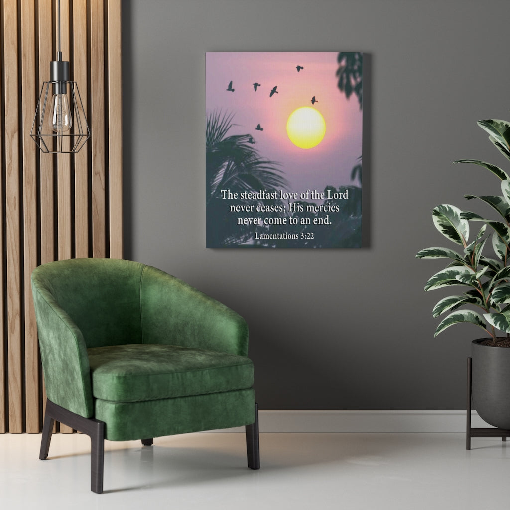 Scripture Walls Love of Christ Never Ends Lamentations 3:22 Christian Wall Decor Bible Art Ready to Hang Unframed-Express Your Love Gifts