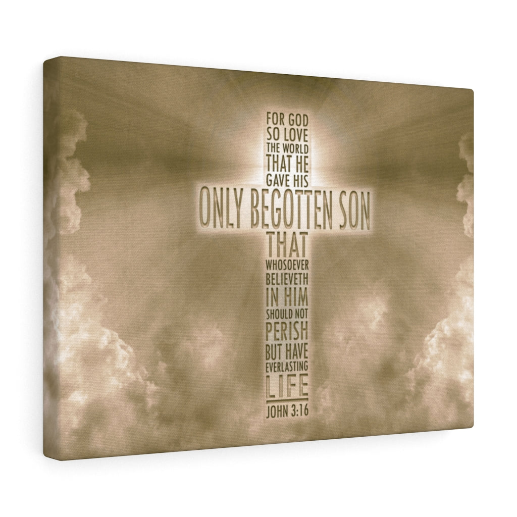 Scripture Walls Love of God John 3:16 Bible Verse Canvas Christian Wall Art Ready to Hang Unframed-Express Your Love Gifts