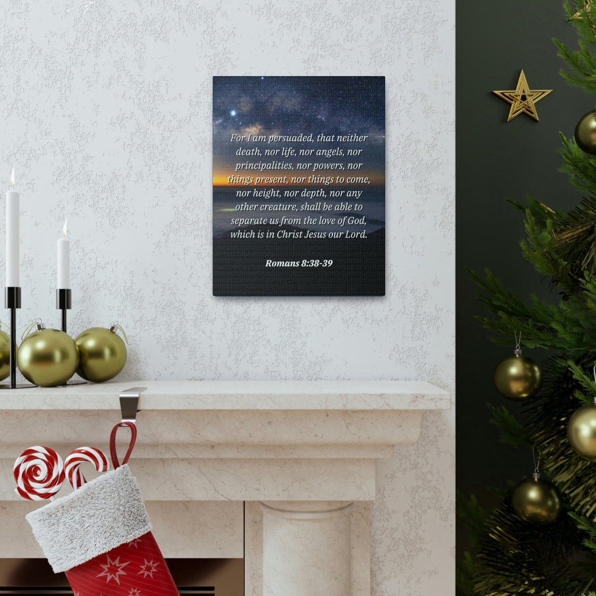 Scripture Walls Love Of God Romans 8:38 Bible Verse Canvas Christian Wall Art Ready to Hang Unframed-Express Your Love Gifts