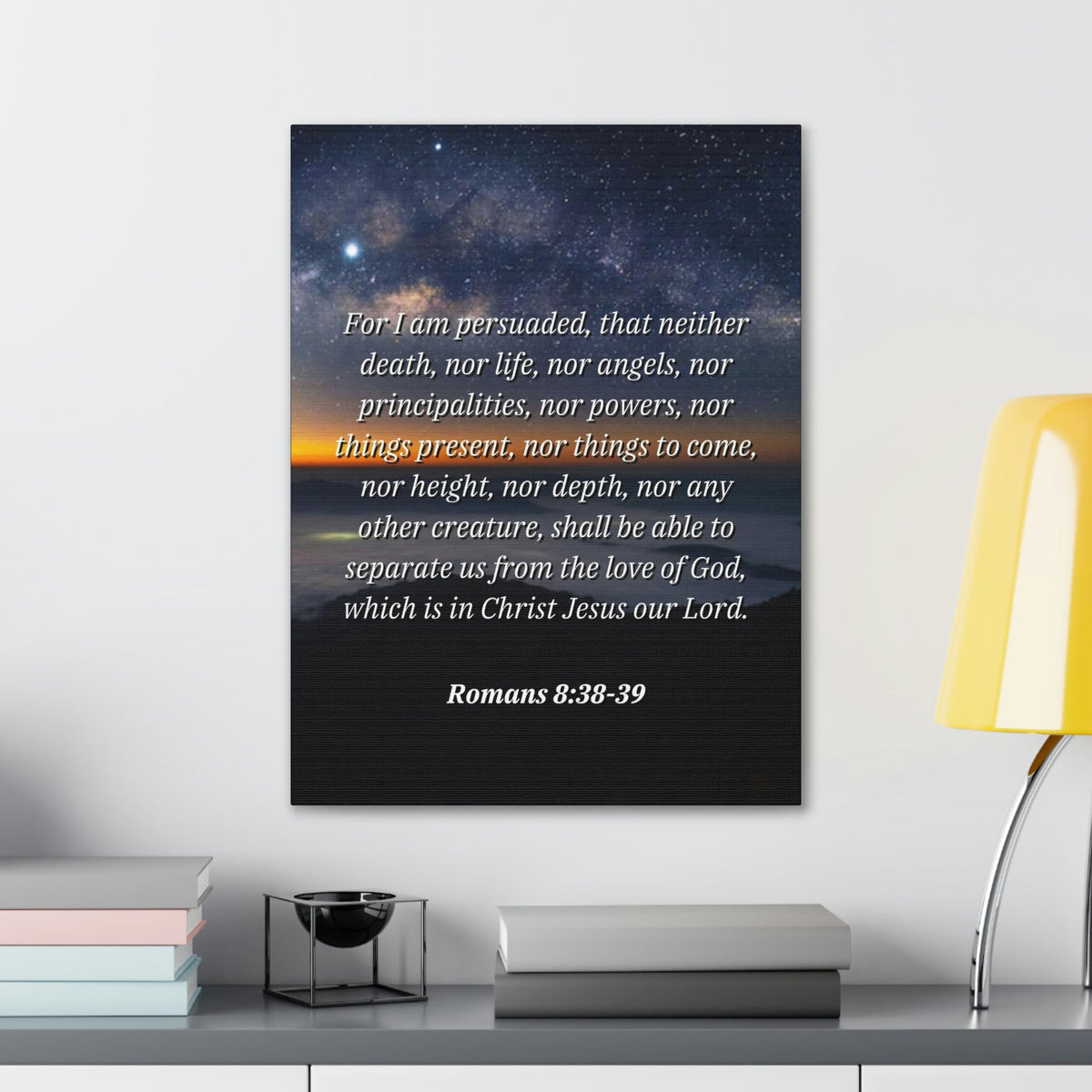 Scripture Walls Love Of God Romans 8:38 Bible Verse Canvas Christian Wall Art Ready to Hang Unframed-Express Your Love Gifts